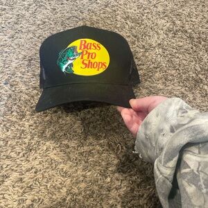Bass Pro Shops Black Hat with Colorful Fish Logo